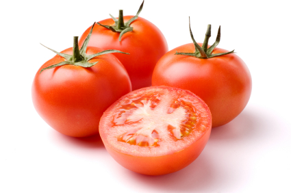 Ripe Tomatoes on White with Clipping Path